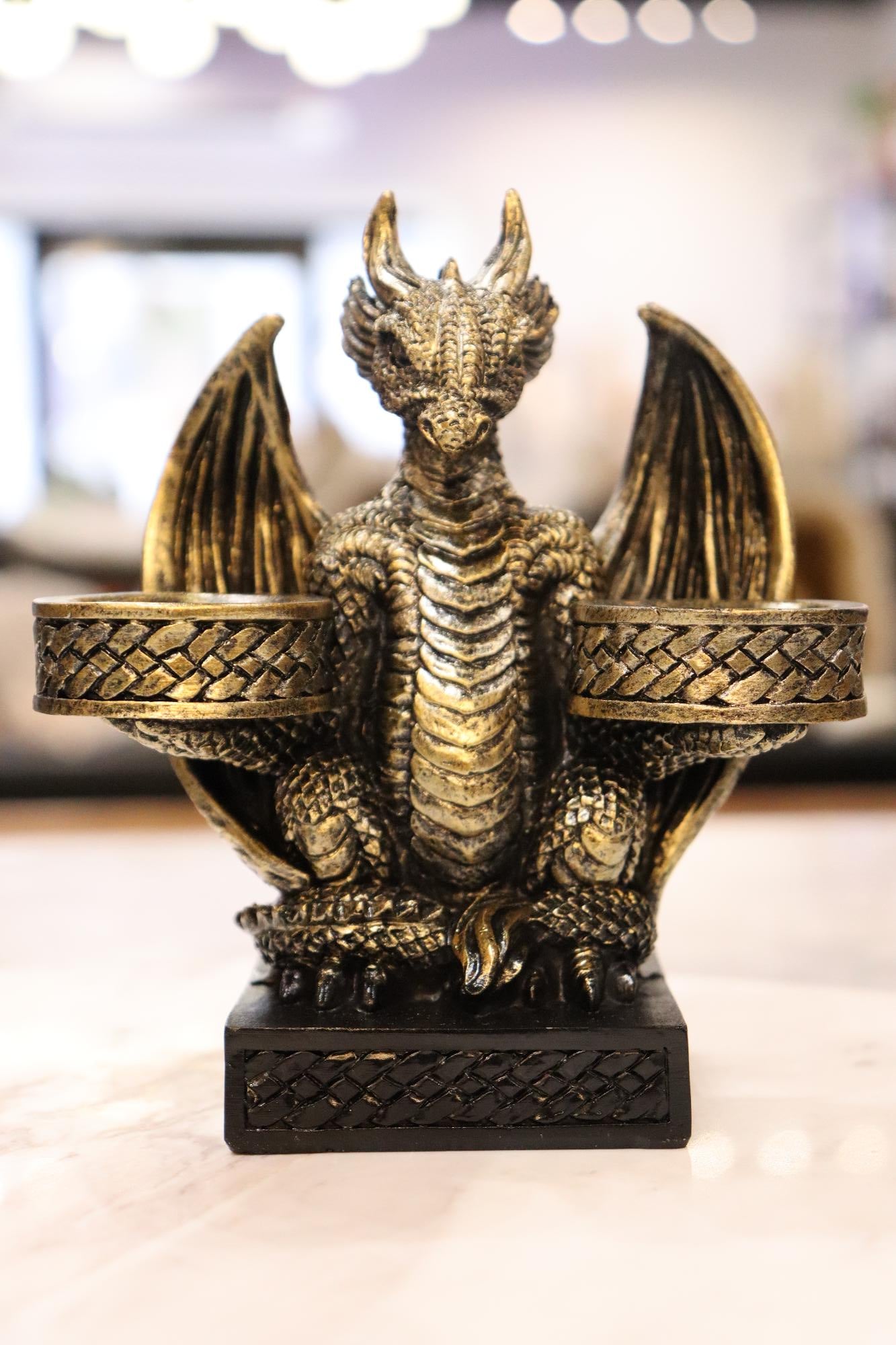 Dragon Golden Double Sphere Holder