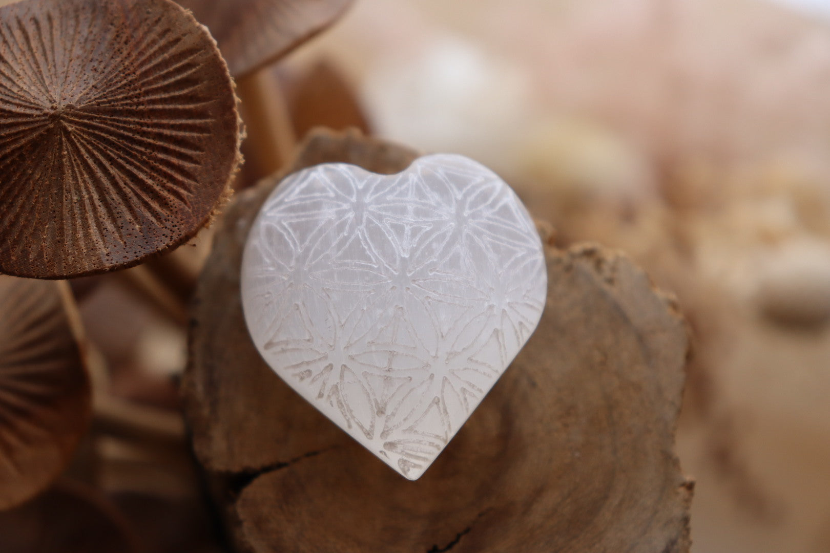 Selenite Heart | Flower Of Life