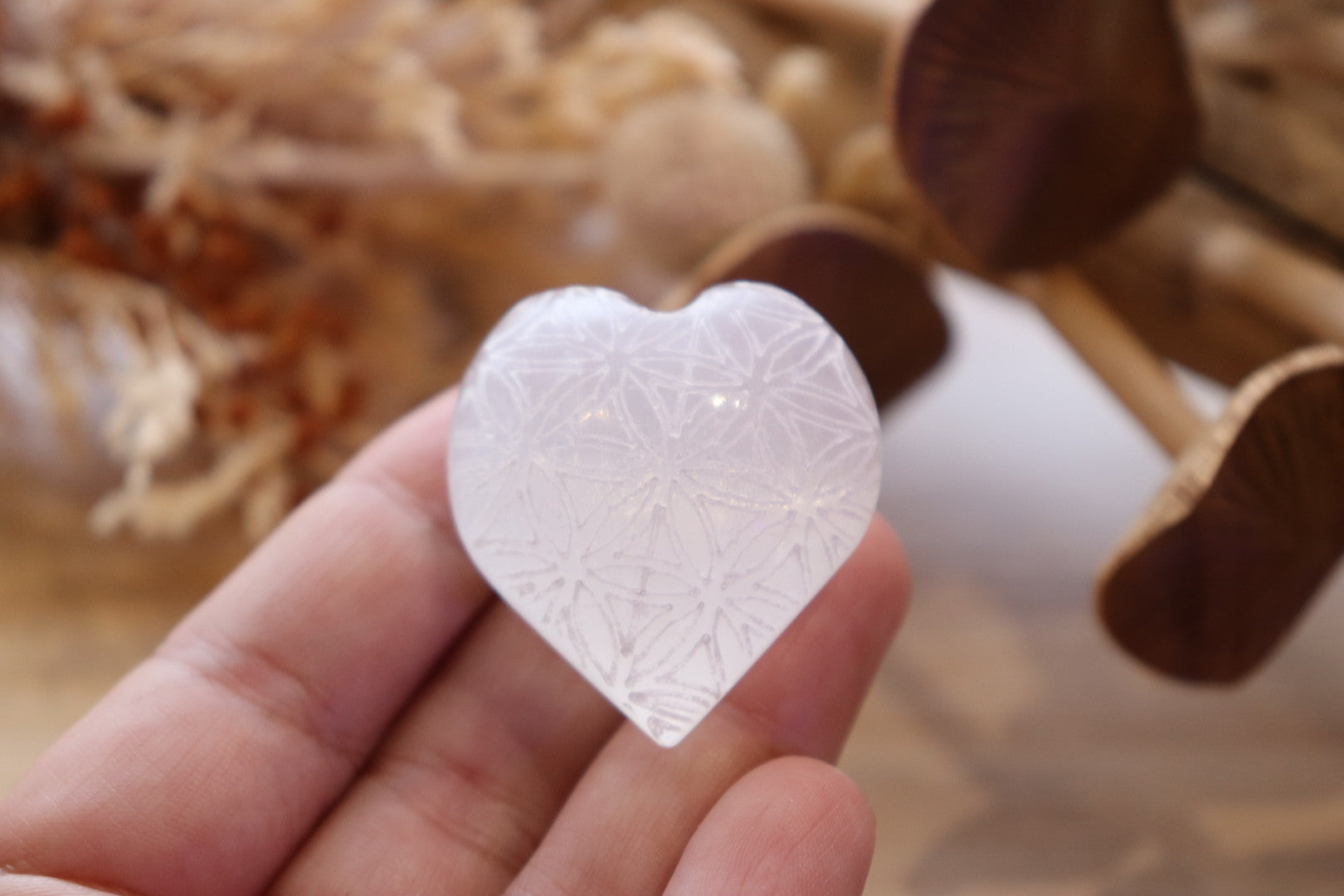 Selenite Heart | Flower Of Life