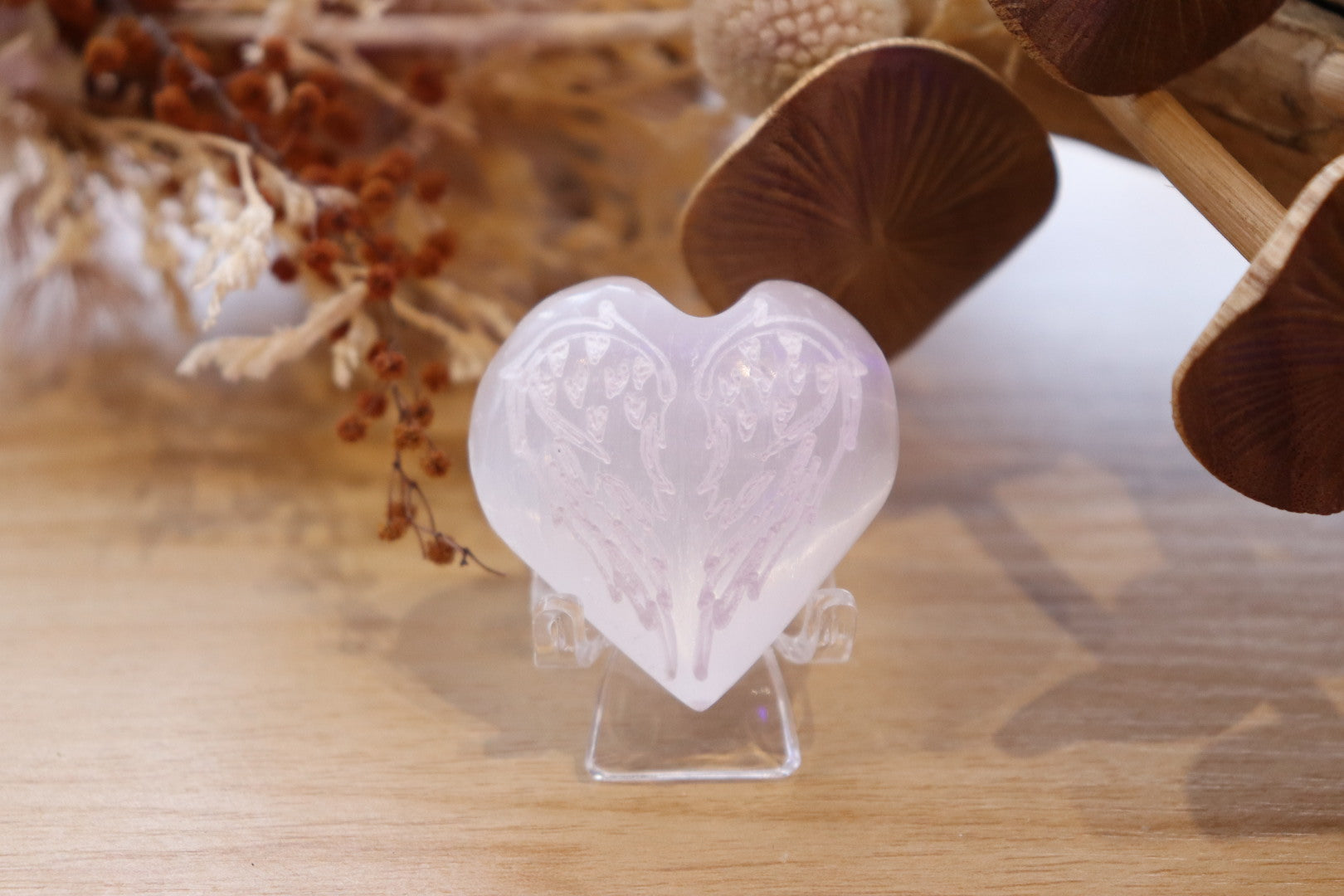 Selenite Heart | Angel Wings