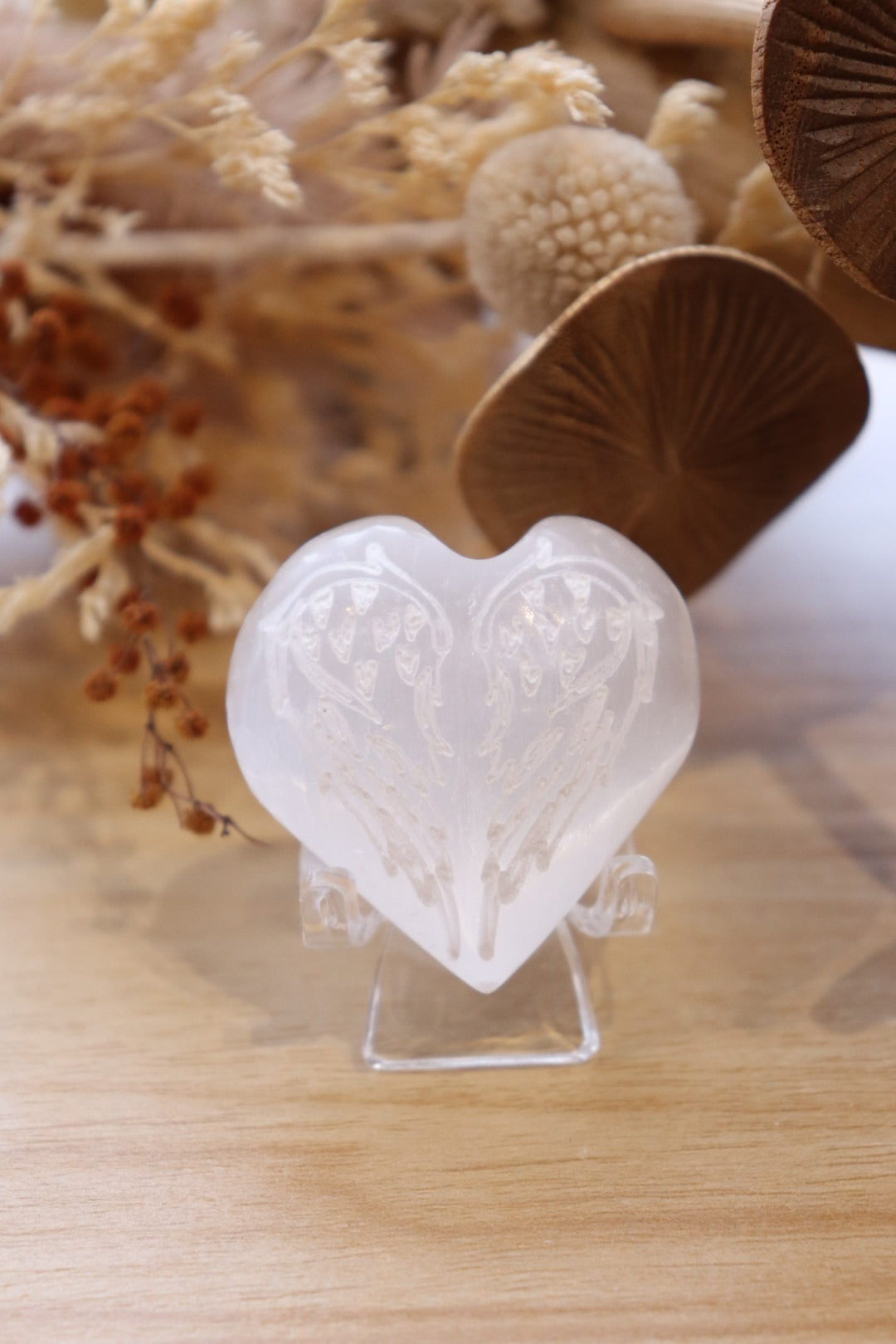 Selenite Heart | Angel Wings