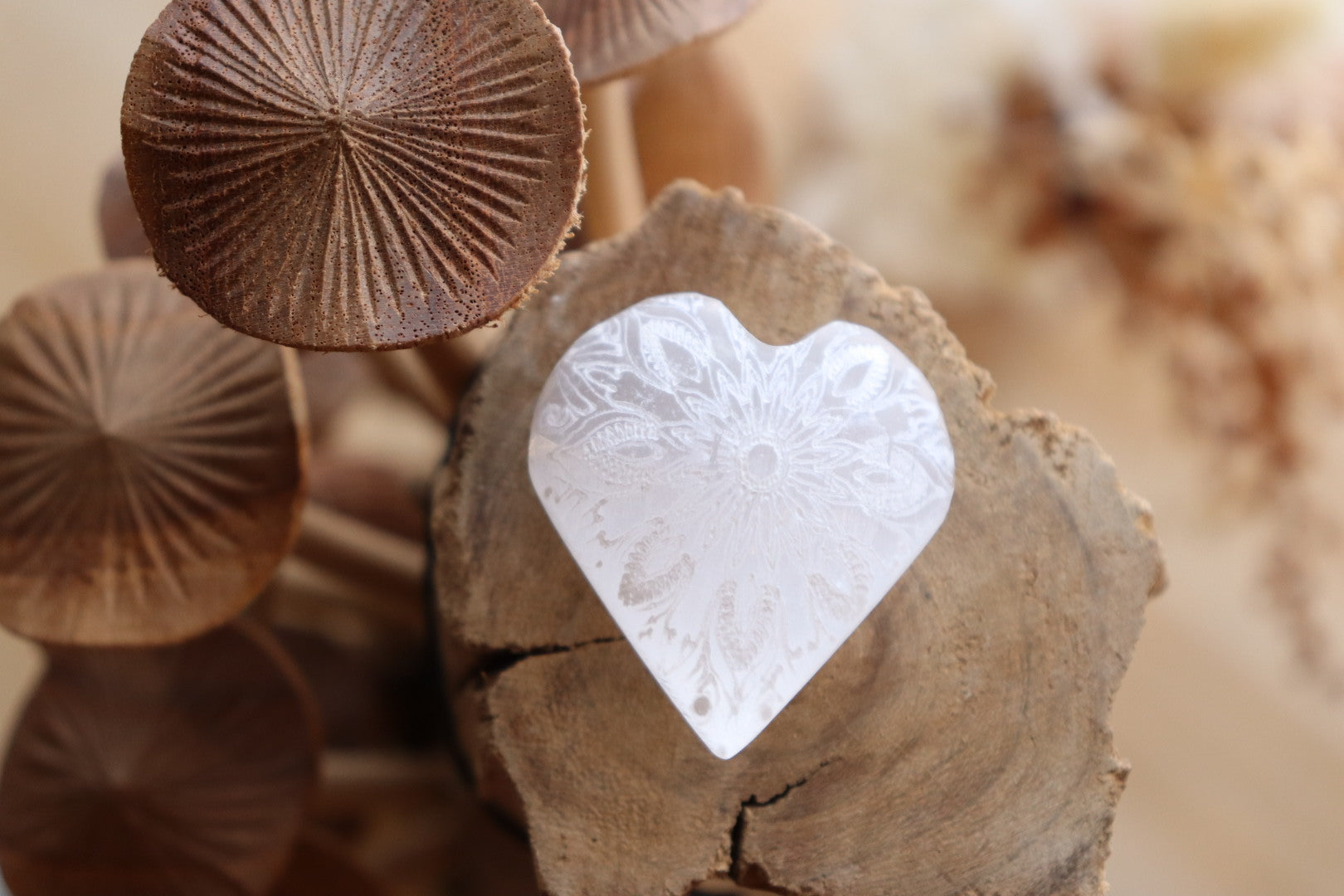 Selenite Heart | Mandala