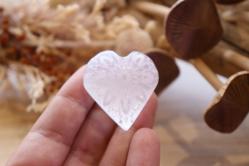 Selenite Heart | Mandala