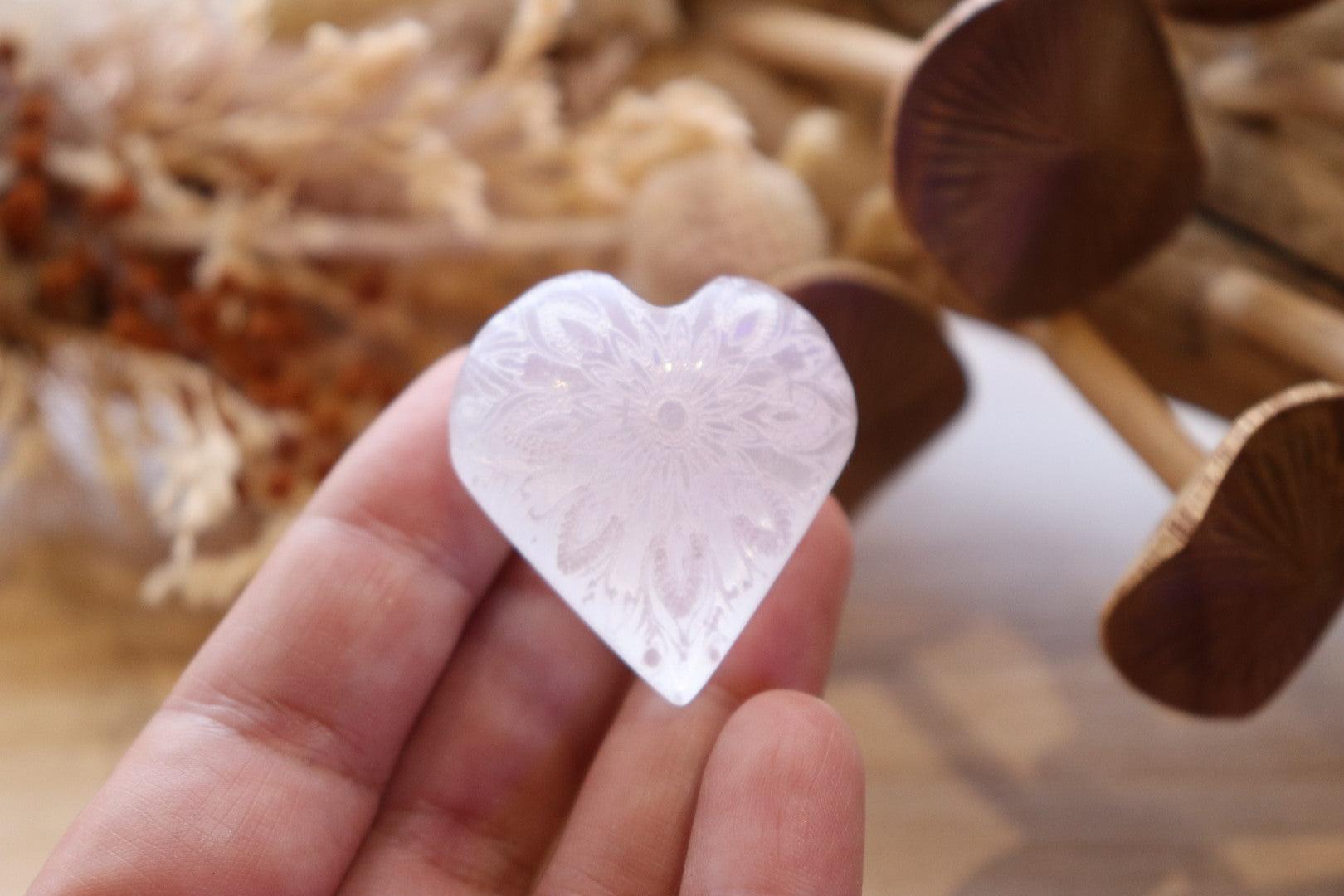 Selenite Heart | Mandala