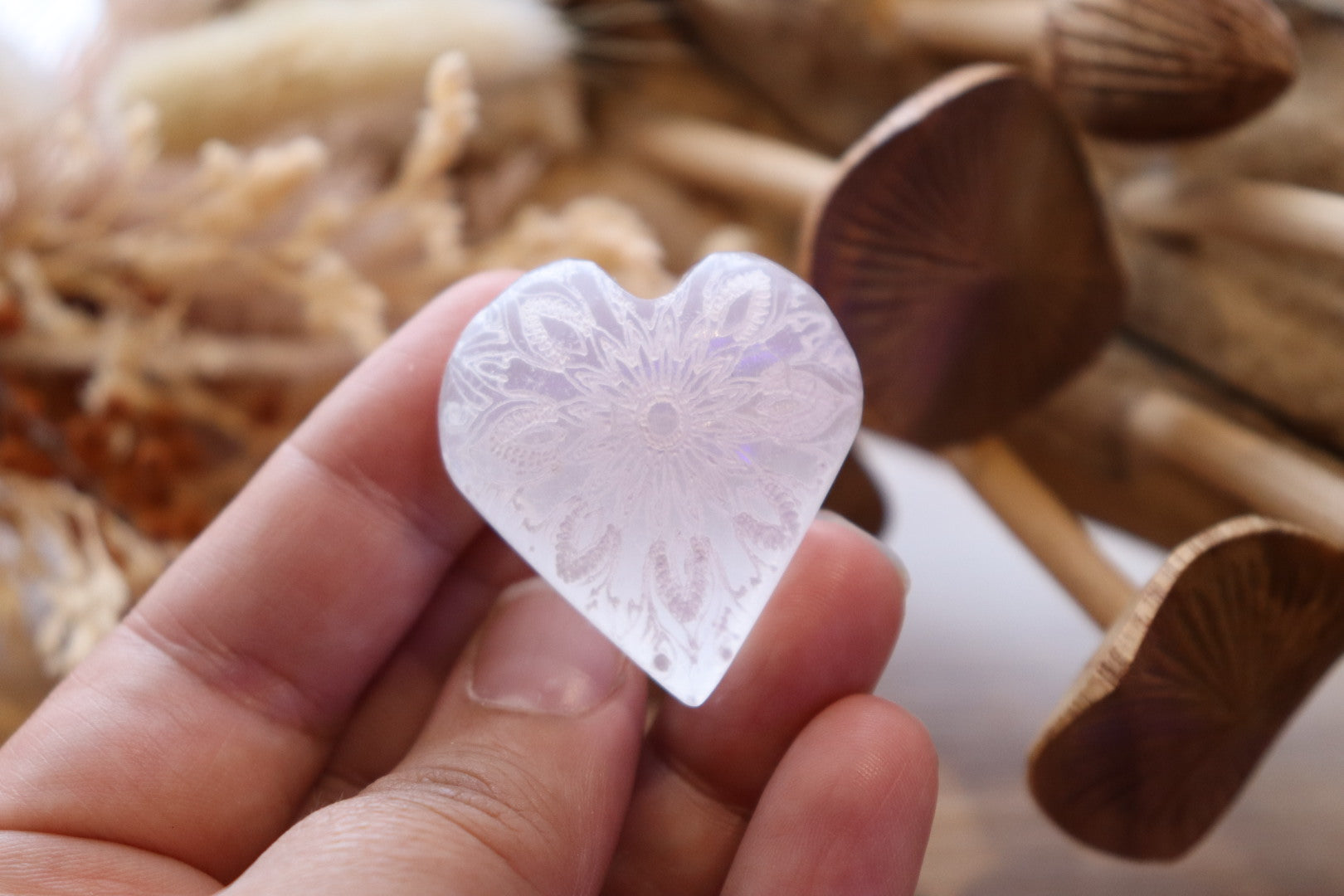Selenite Heart | Mandala
