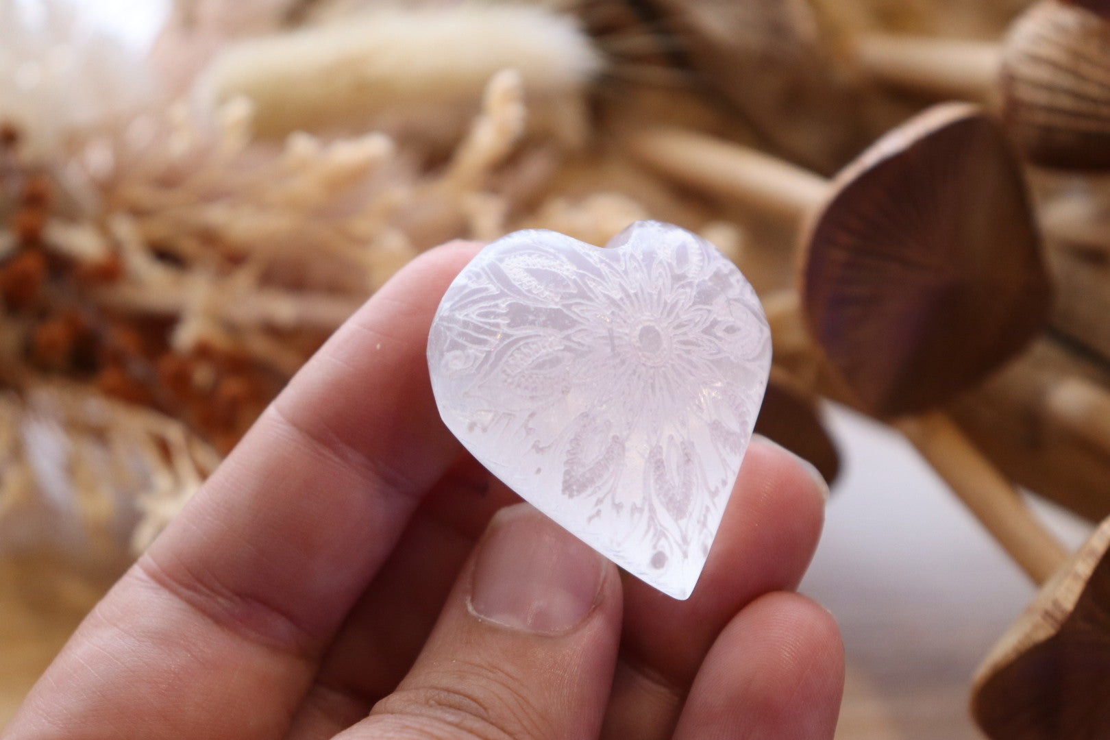 Selenite Heart | Mandala