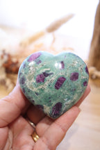 Ruby Fuchsite Heart + Stand | 135g