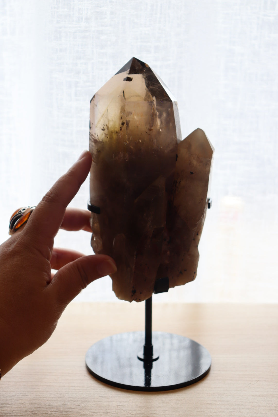 Smokey Quartz Cluster + Stand  | 1.096kg