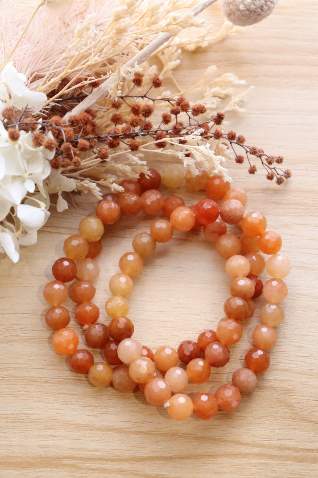 Orange Adventurine Bracelet | Faceted 8mm