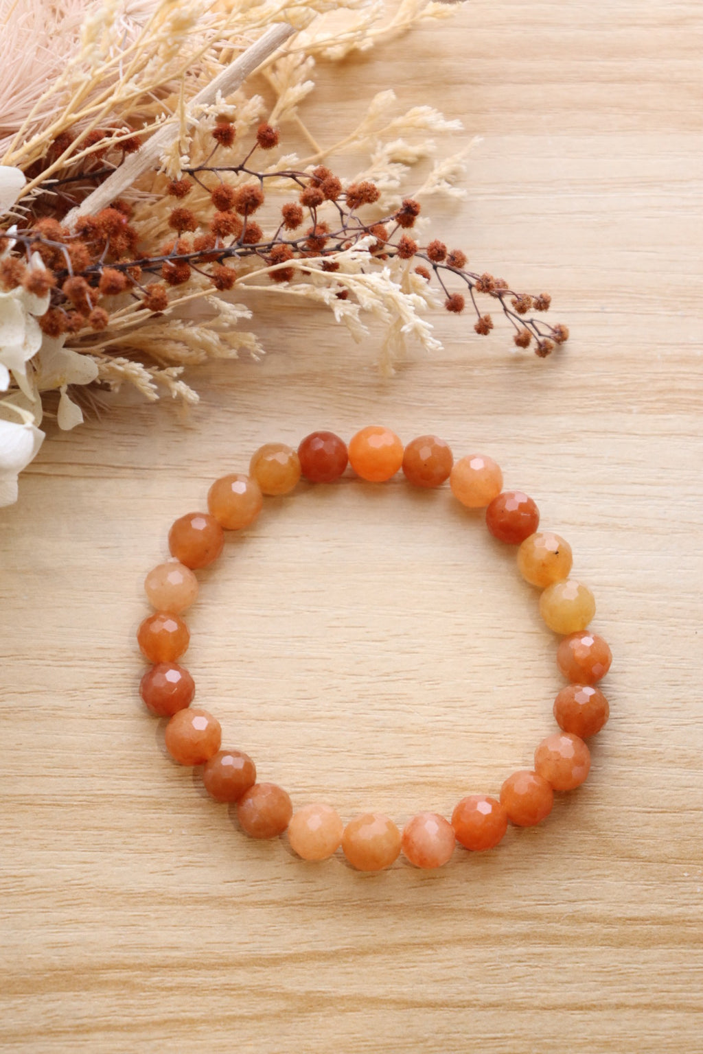 Orange Adventurine Bracelet | Faceted 8mm