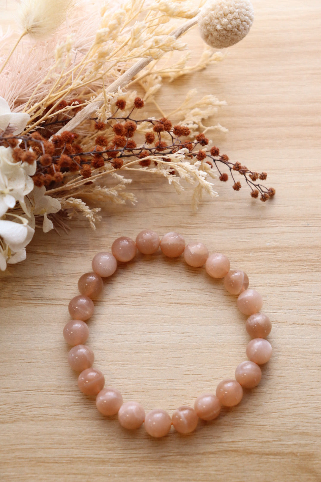 Peach Moonstone Bracelet | 8mm