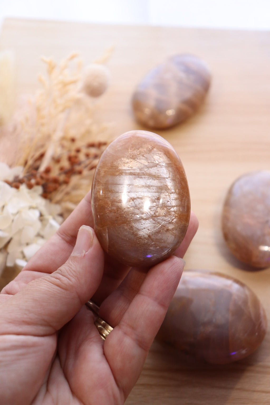 Peach Moonstone Palm | Large
