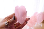 Rose Quartz Folded Heart + Acrylic Stand