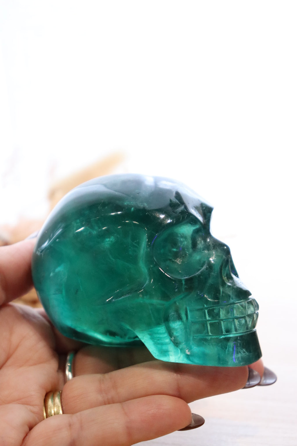 Green Fluorite Skull | 459g