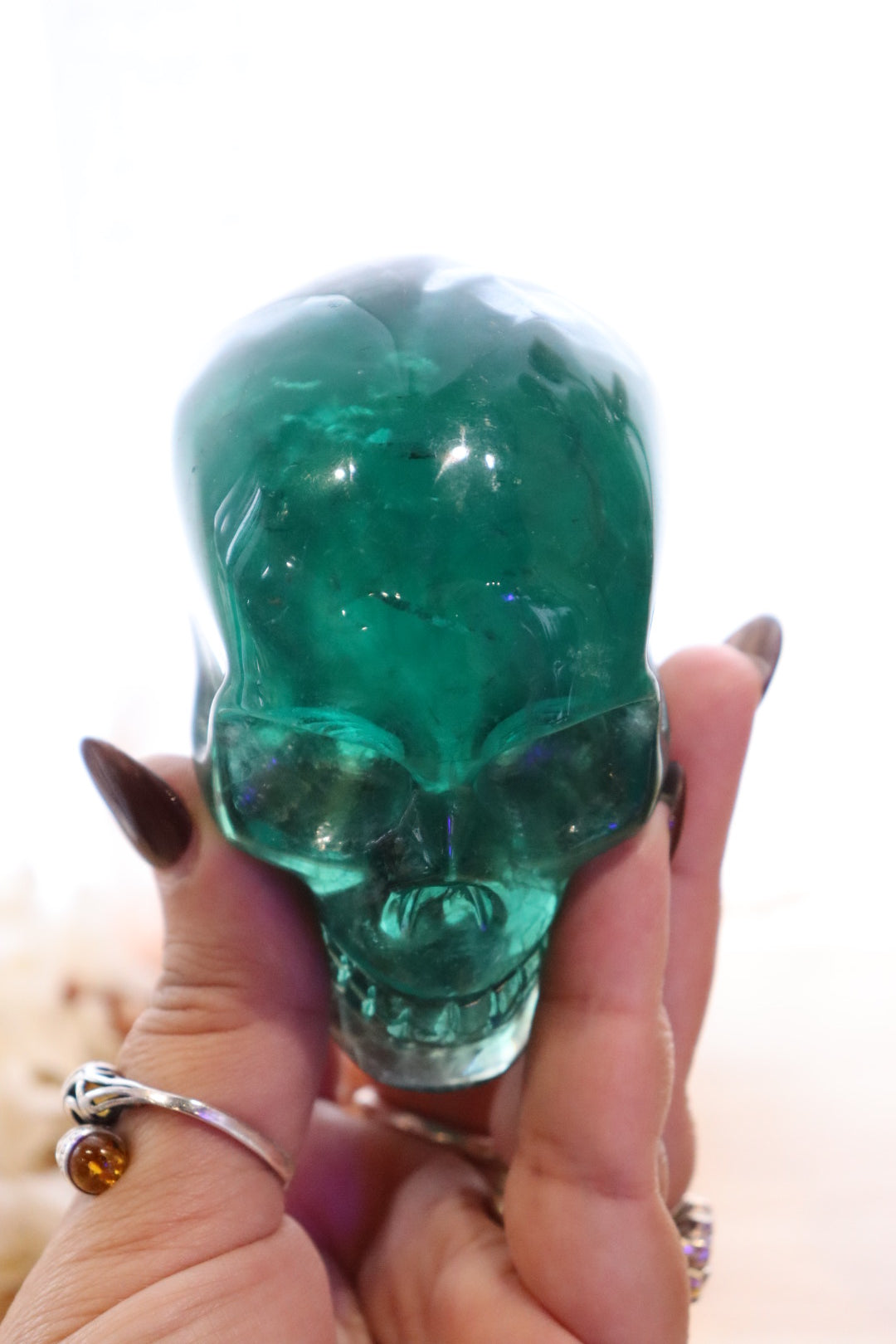 Green Fluorite Skull | 459g