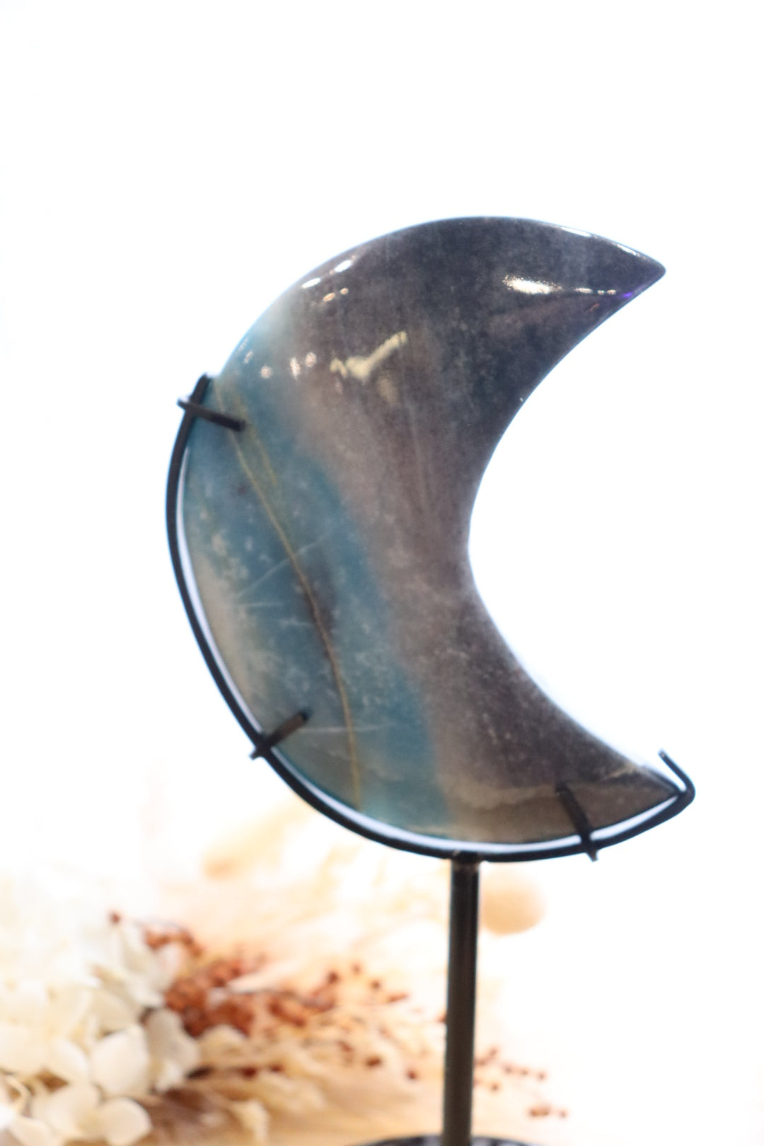 Trolleite Moon + Black Metal Stand | 363g