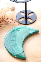 Malachite Moon + Black Metal Stand | 315g