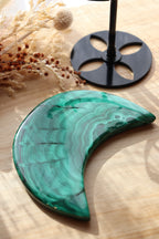 Malachite Moon + Black Metal Stand | 315g
