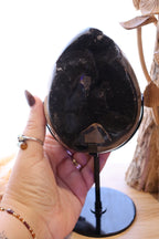 Septarian Egg + Black Metal Stand | 1.282kg