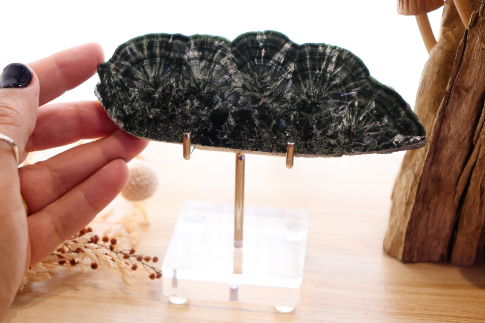 Seraphinite Slab + Stand | 122g