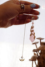 Rose Quartz Pendulum | Gold Wire Wrap