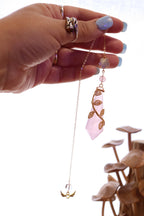 Rose Quartz Pendulum | Gold Wire Wrap