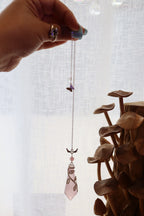 Rose Quartz Pendulum | Silver Wire Wrap