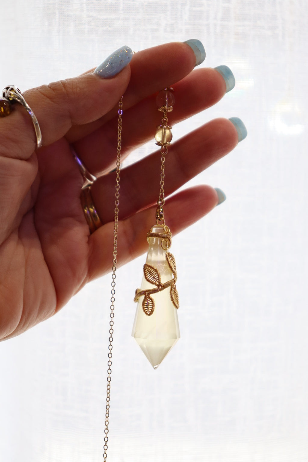 Citrine Pendulum | Gold Wire Wrap