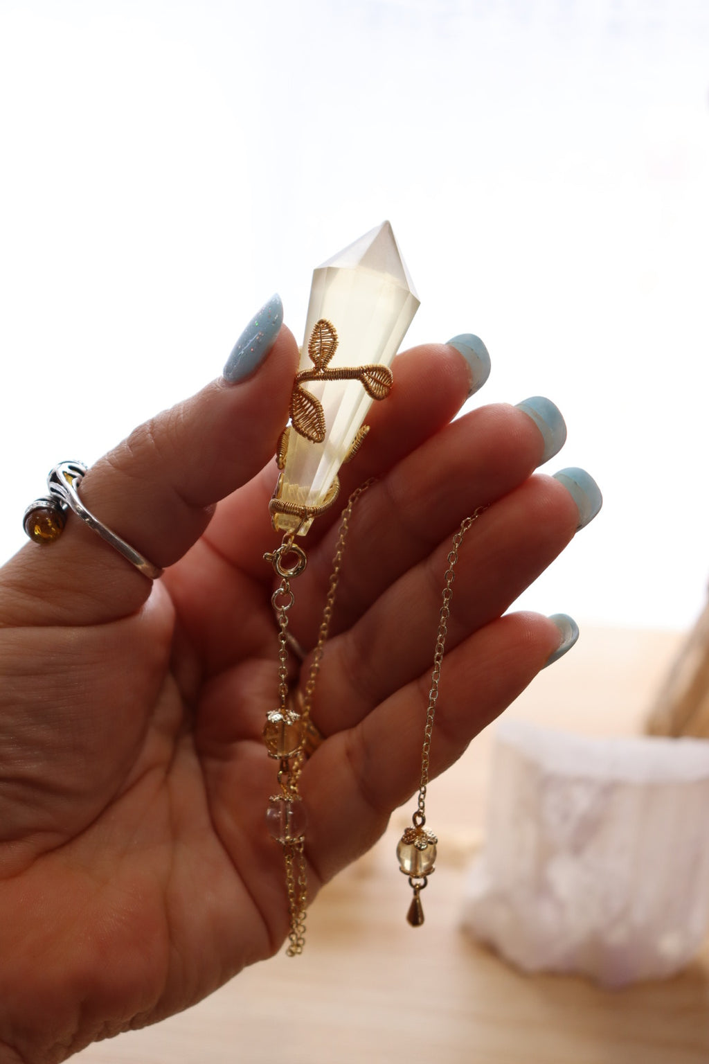 Citrine Pendulum | Gold Wire Wrap
