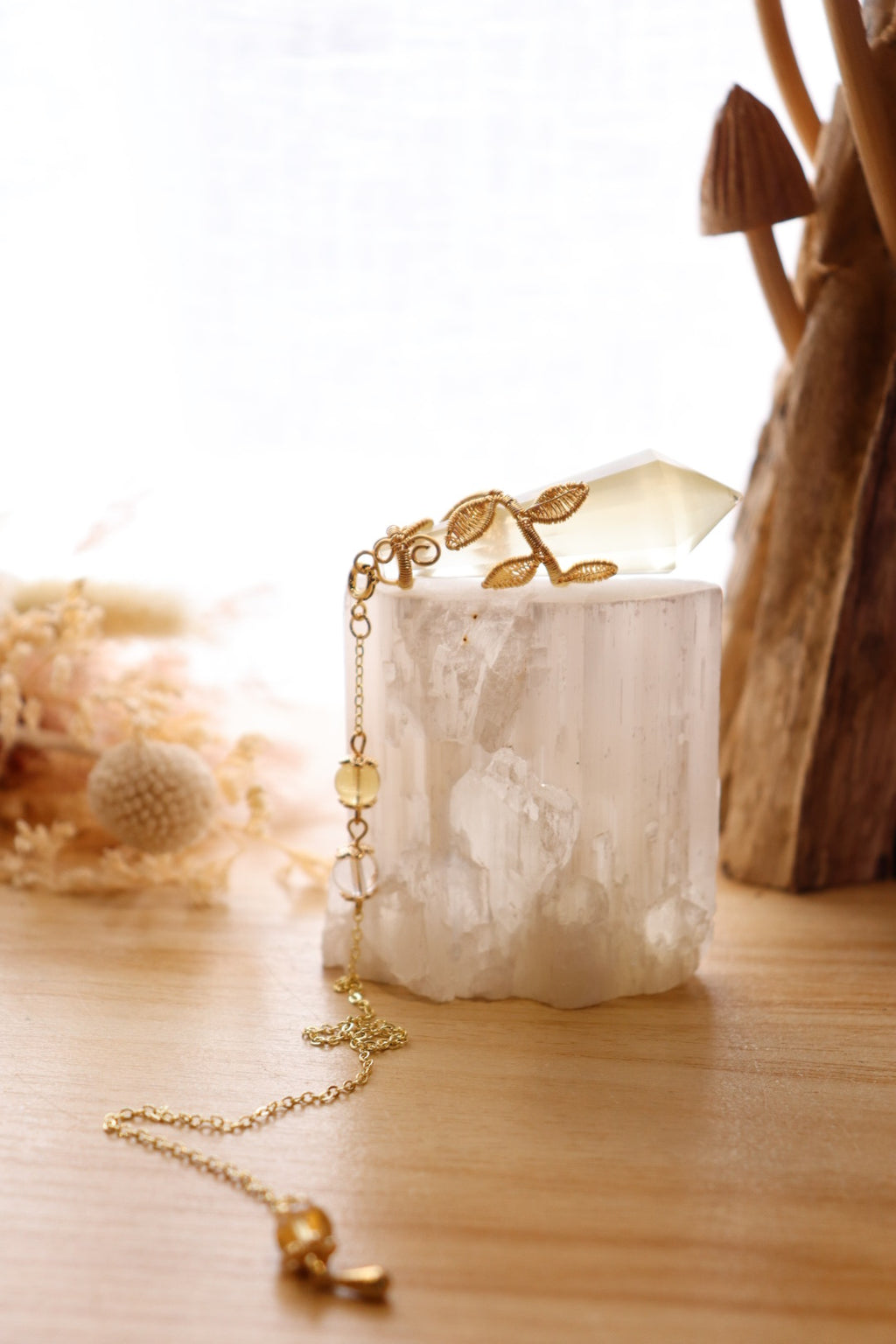Citrine Pendulum | Gold Wire Wrap