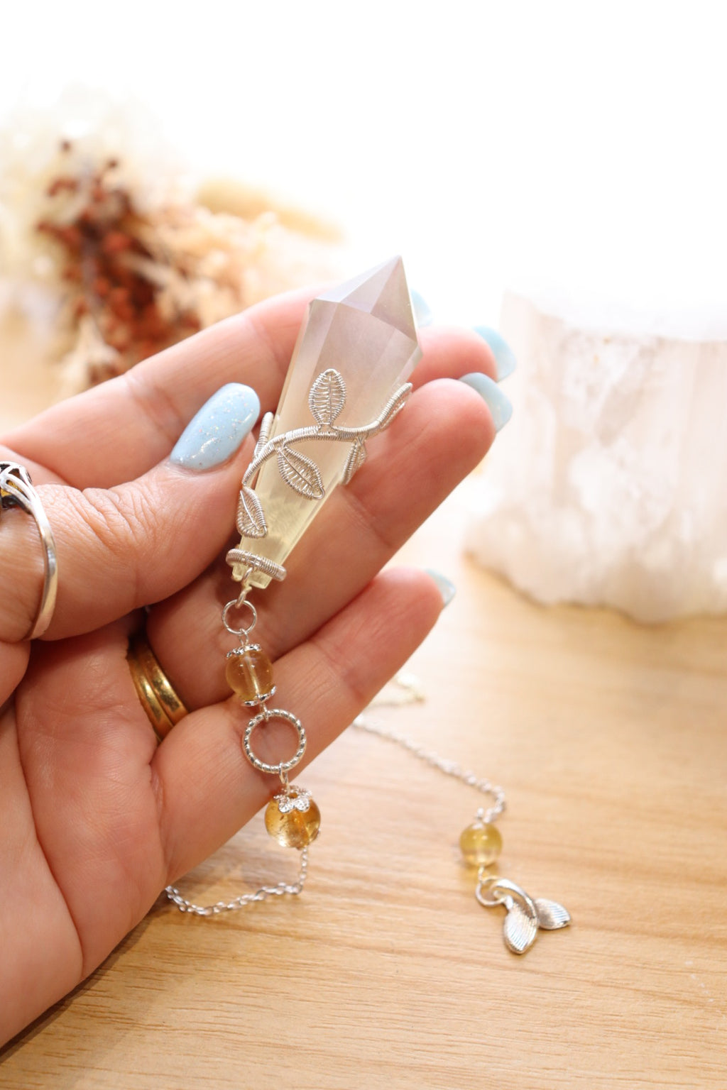 Citrine Pendulum | Silver Wire Wrap