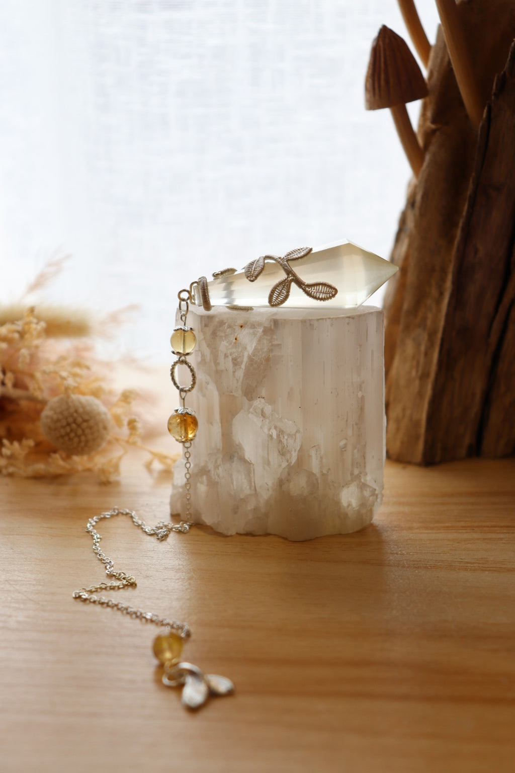 Citrine Pendulum | Silver Wire Wrap