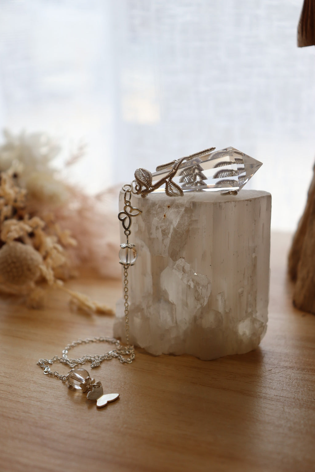 Clear Quartz Pendulum | Silver Wire Wrap