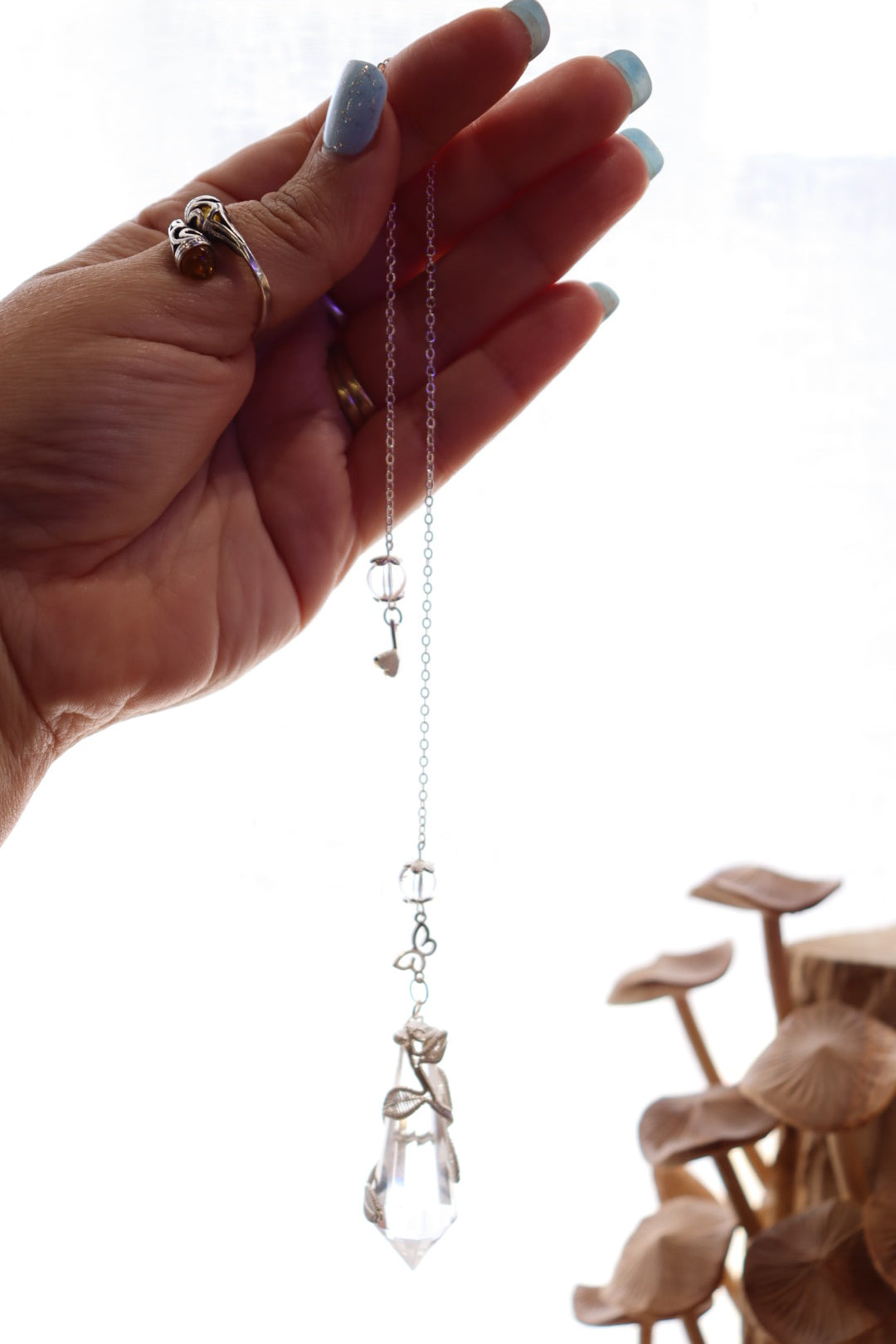 Clear Quartz Pendulum | Silver Wire Wrap