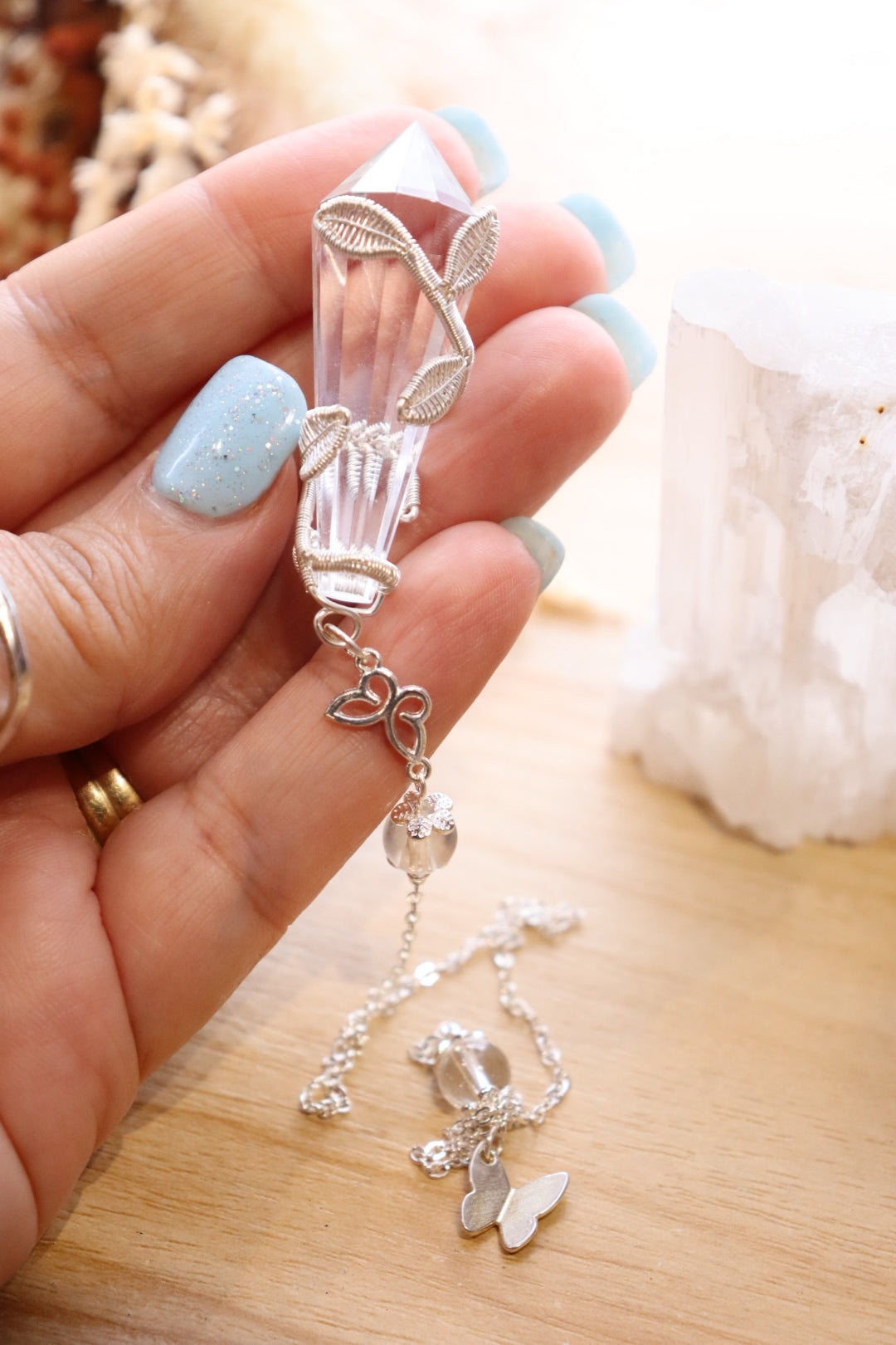 Clear Quartz Pendulum | Silver Wire Wrap