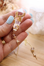 Clear Quartz Pendulum | Gold Wire Wrap