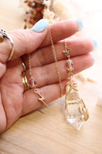 Clear Quartz Pendulum | Gold Wire Wrap