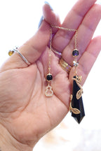 Black Obsidian Pendulum | Gold Wire Wrap