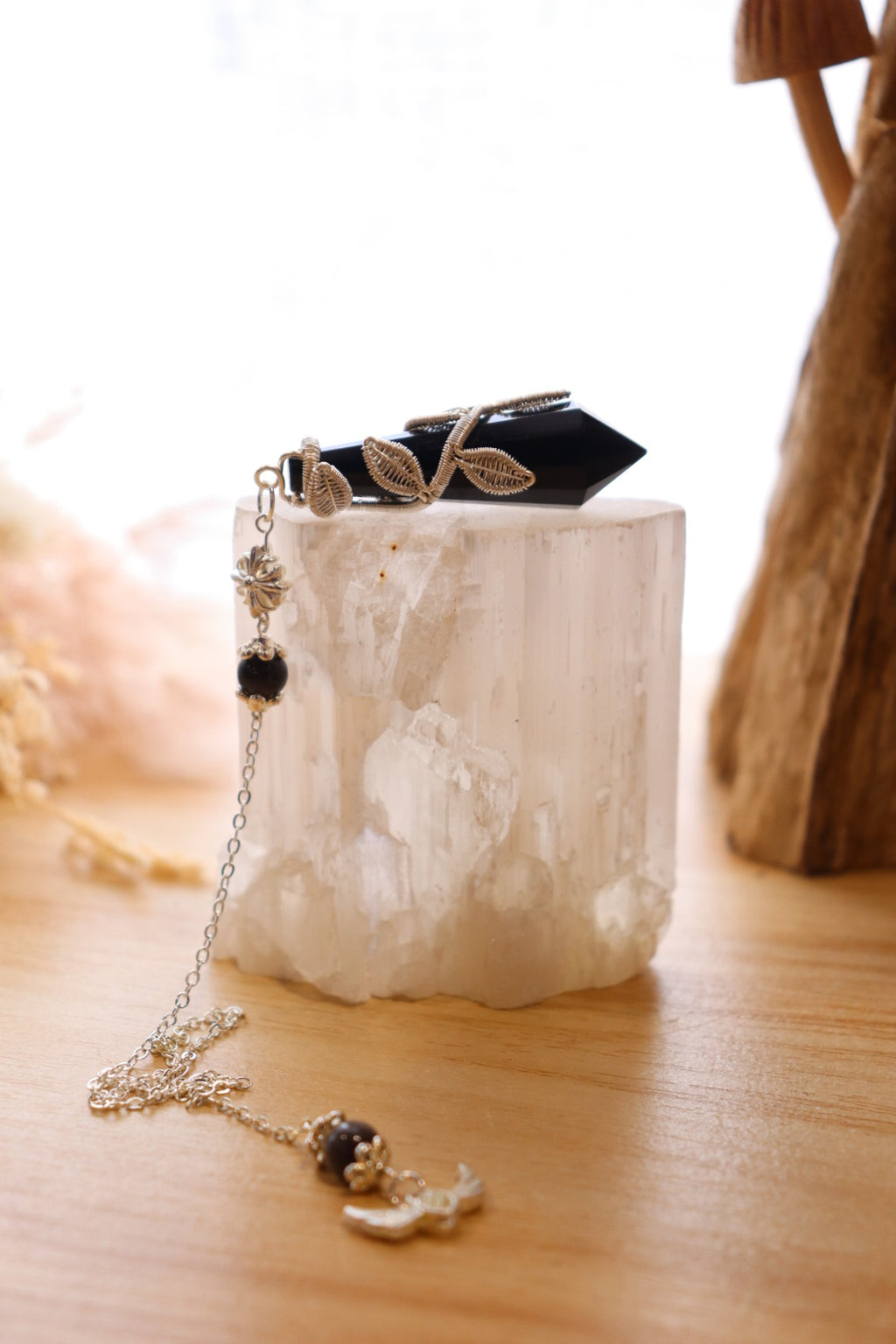 Black Obsidian Pendulum | Silver Wire Wrap