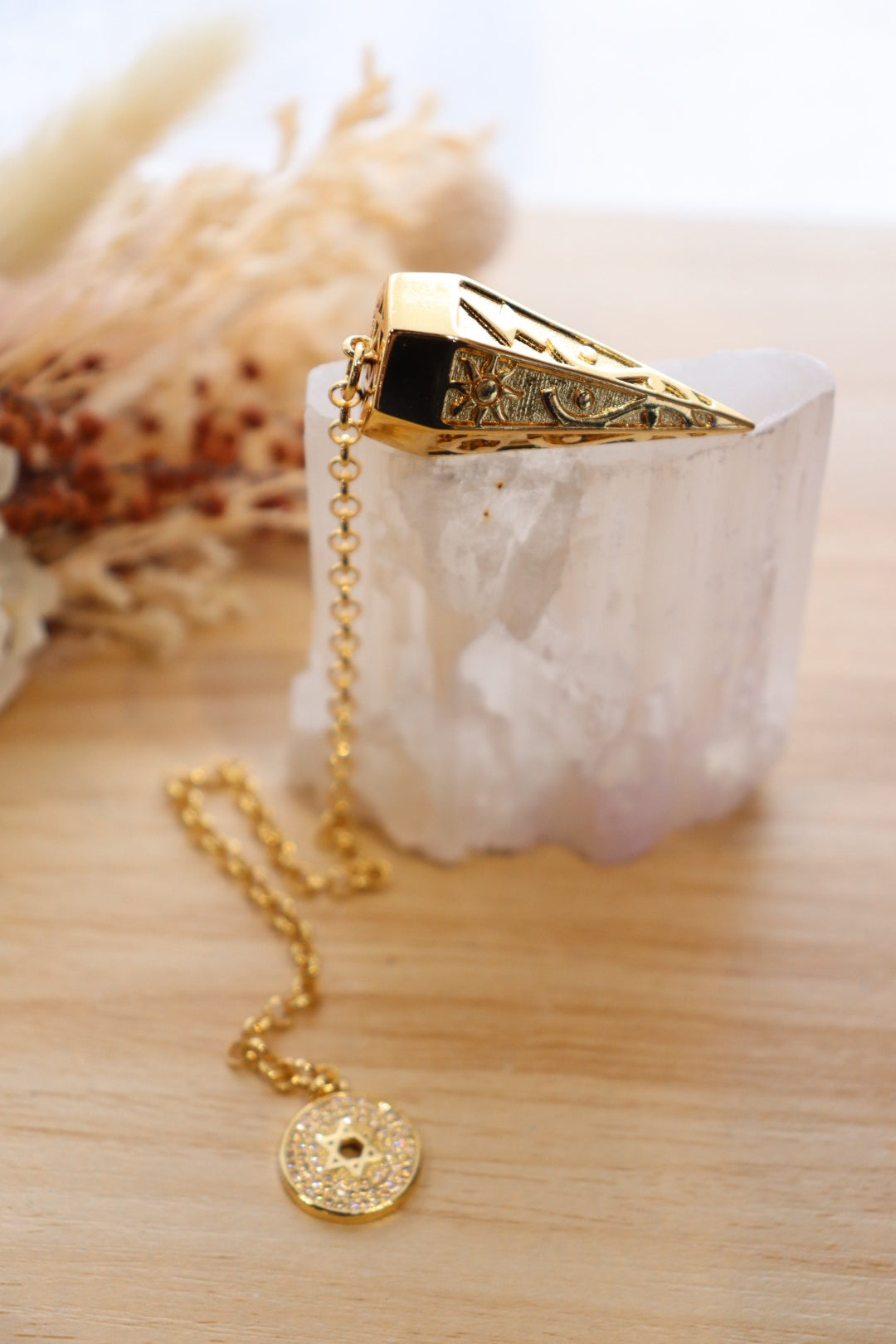 Golden Celestial Star Pendulum