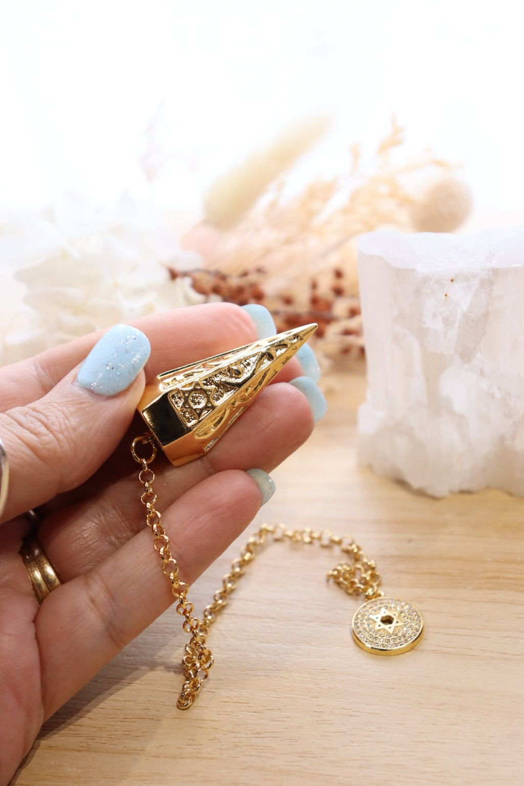 Golden Celestial Star Pendulum