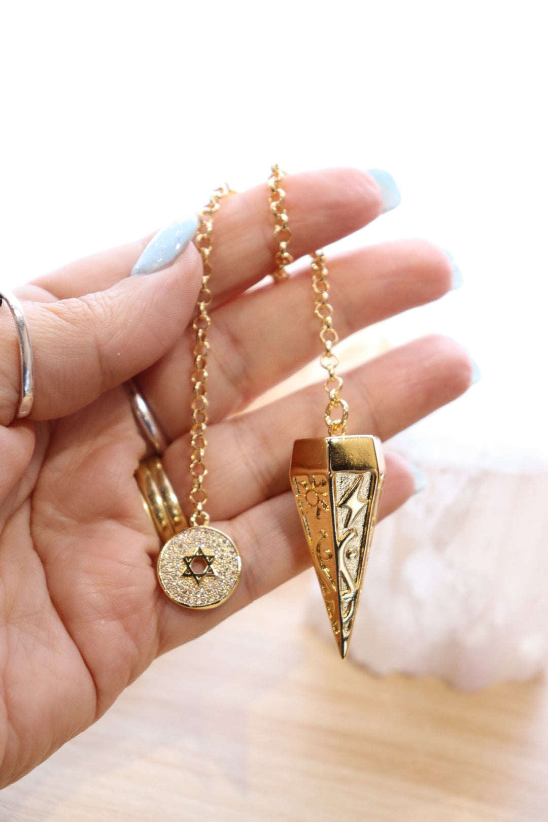 Golden Celestial Star Pendulum