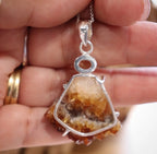 Citrine Pendant | Raw + Faceted