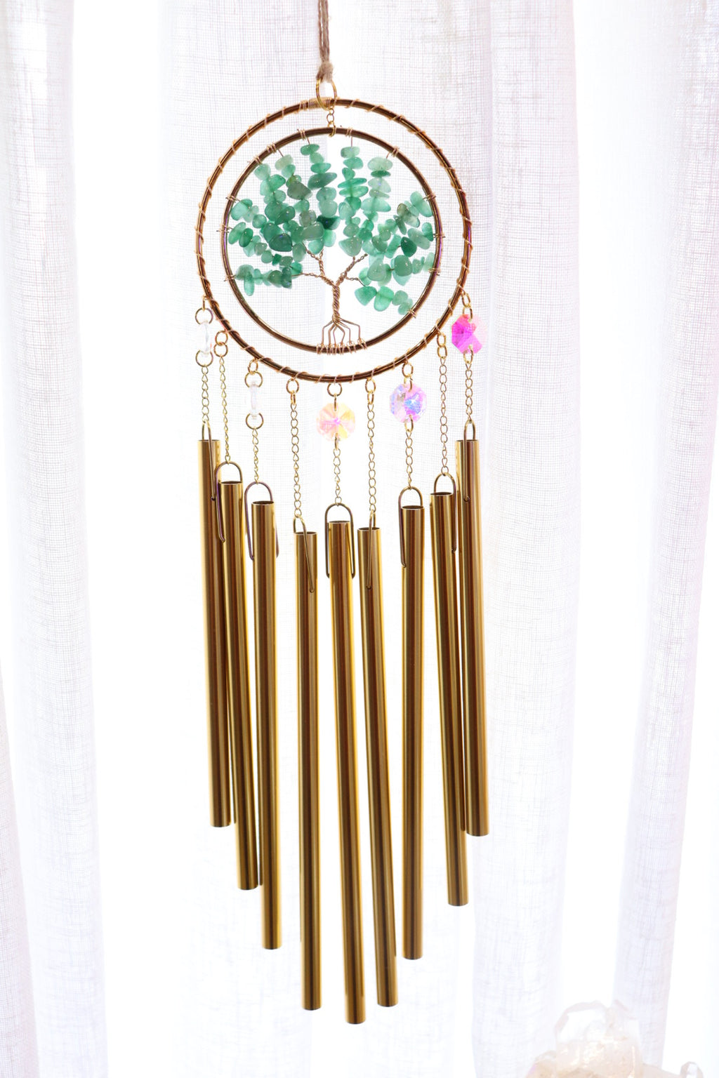 Tree Of Life Windchime Suncatcher | Green Adventurine
