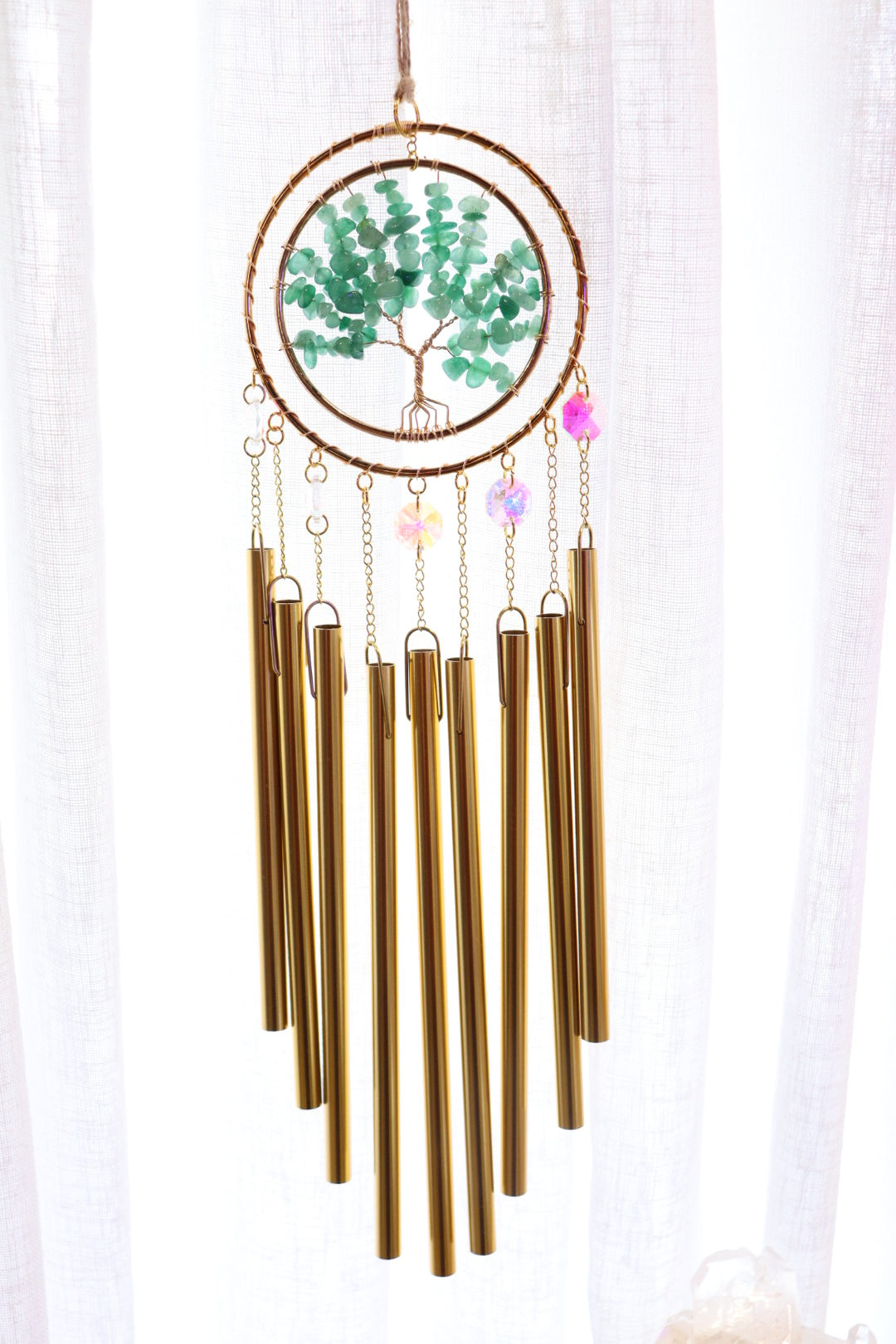 Tree Of Life Windchime Suncatcher | Green Adventurine