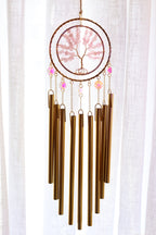 Tree Of Life Windchime Suncatcher | Rose Quartz