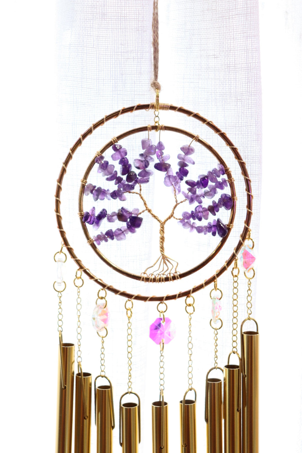Tree Of Life Windchime Suncatcher | Amethyst