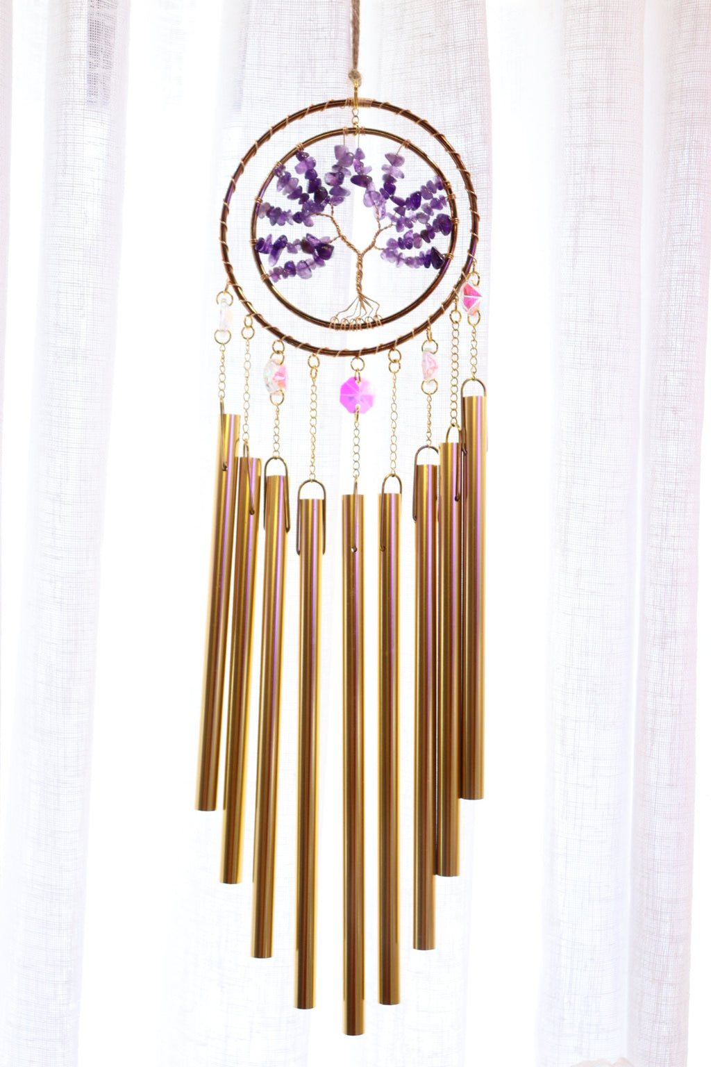 Tree Of Life Windchime Suncatcher | Amethyst
