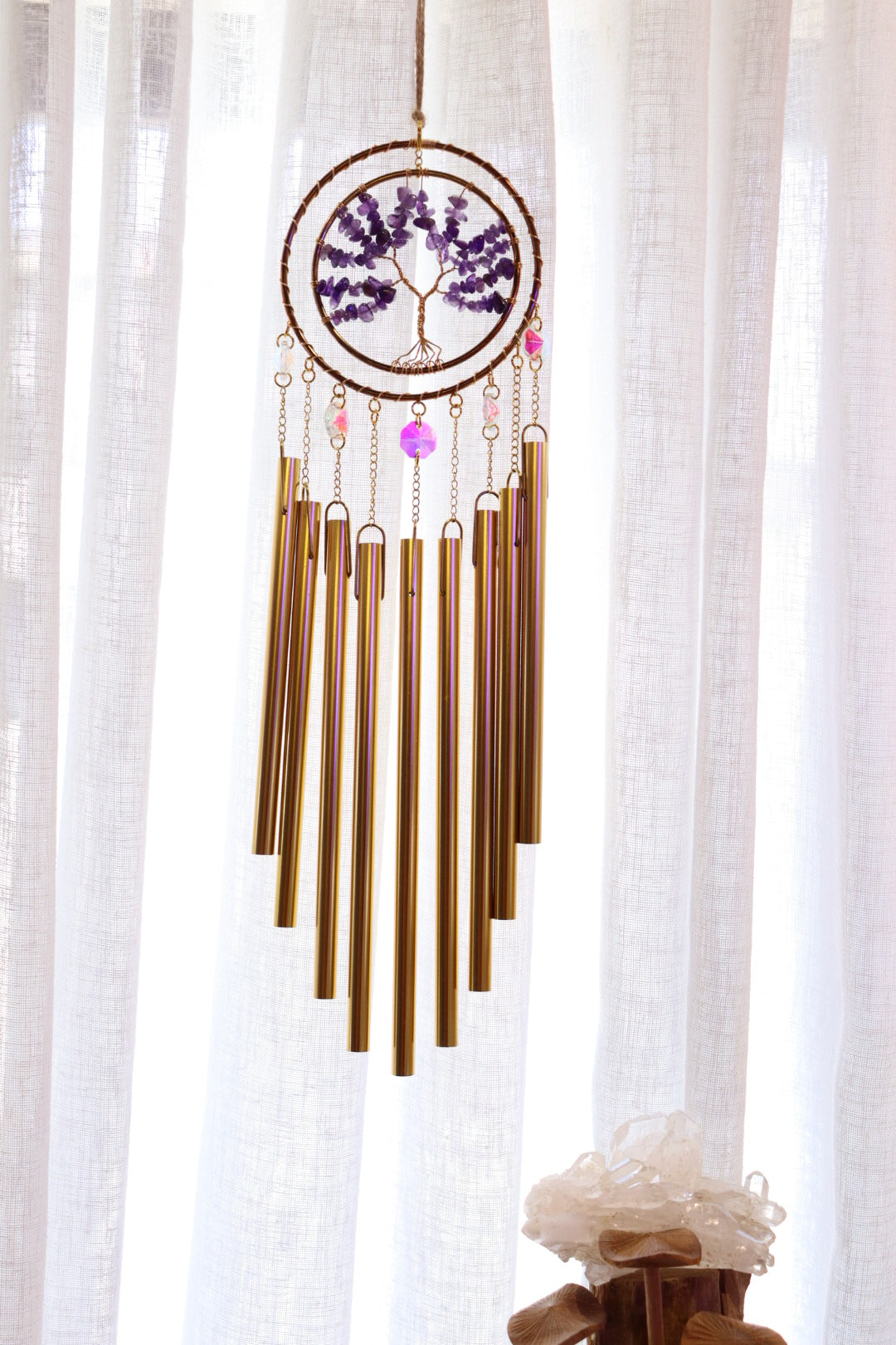 Tree Of Life Windchime Suncatcher | Amethyst