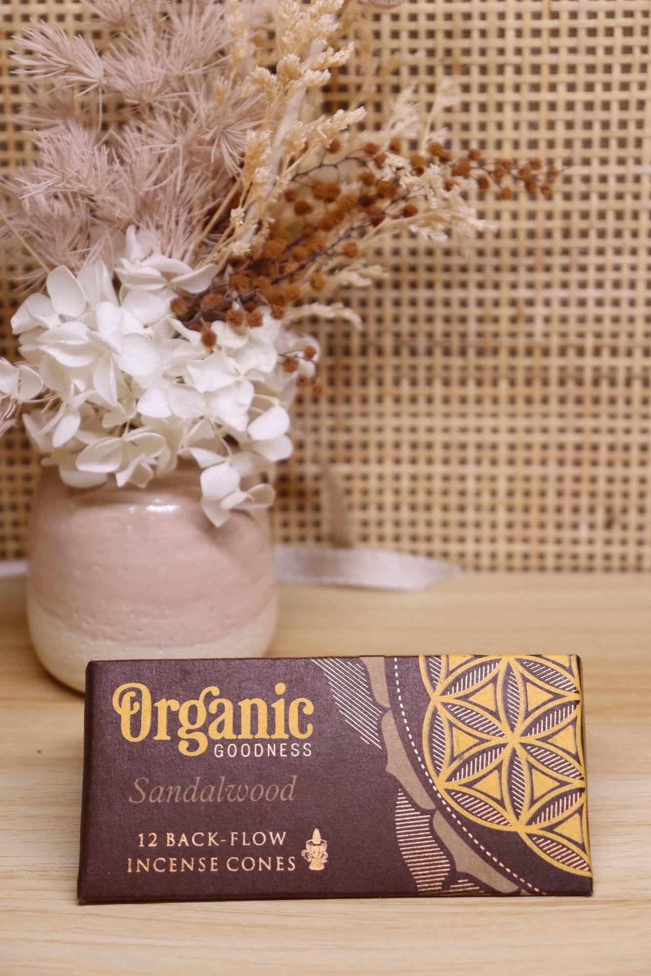 Organic Goodness Back-Flow Incense Cones | Sandalwood